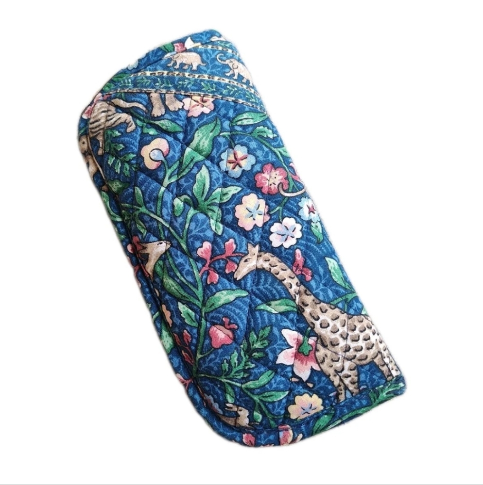 Vera Bradley Animal Kingdom Double Eyeglass Case Quilted Cotton Giraffe Elephant